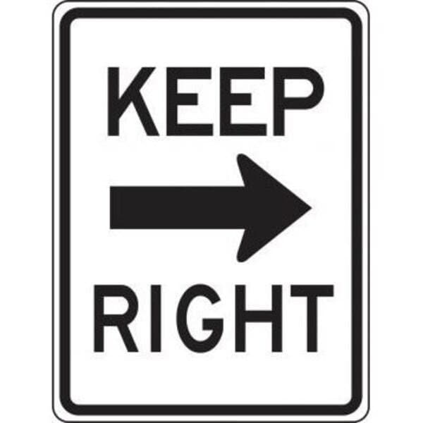 Accuform LANE GUIDANCE SIGN KEEP RIGHT 24 X MR47ARRA MR47ARRA - main